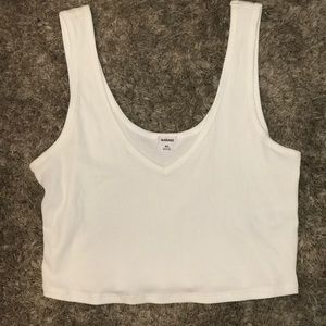 Garage Lined White Crop Top